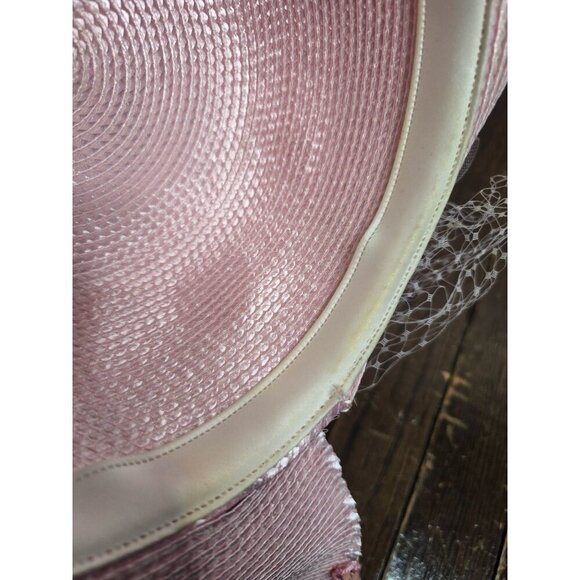 Vintage Pastel Pink Derby Church Hat Tulle - Picture 10 of 16